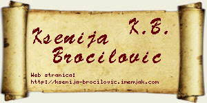 Ksenija Broćilović vizit kartica